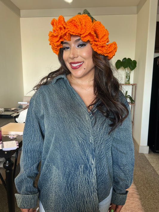 Pumpkin Ruffled Hat